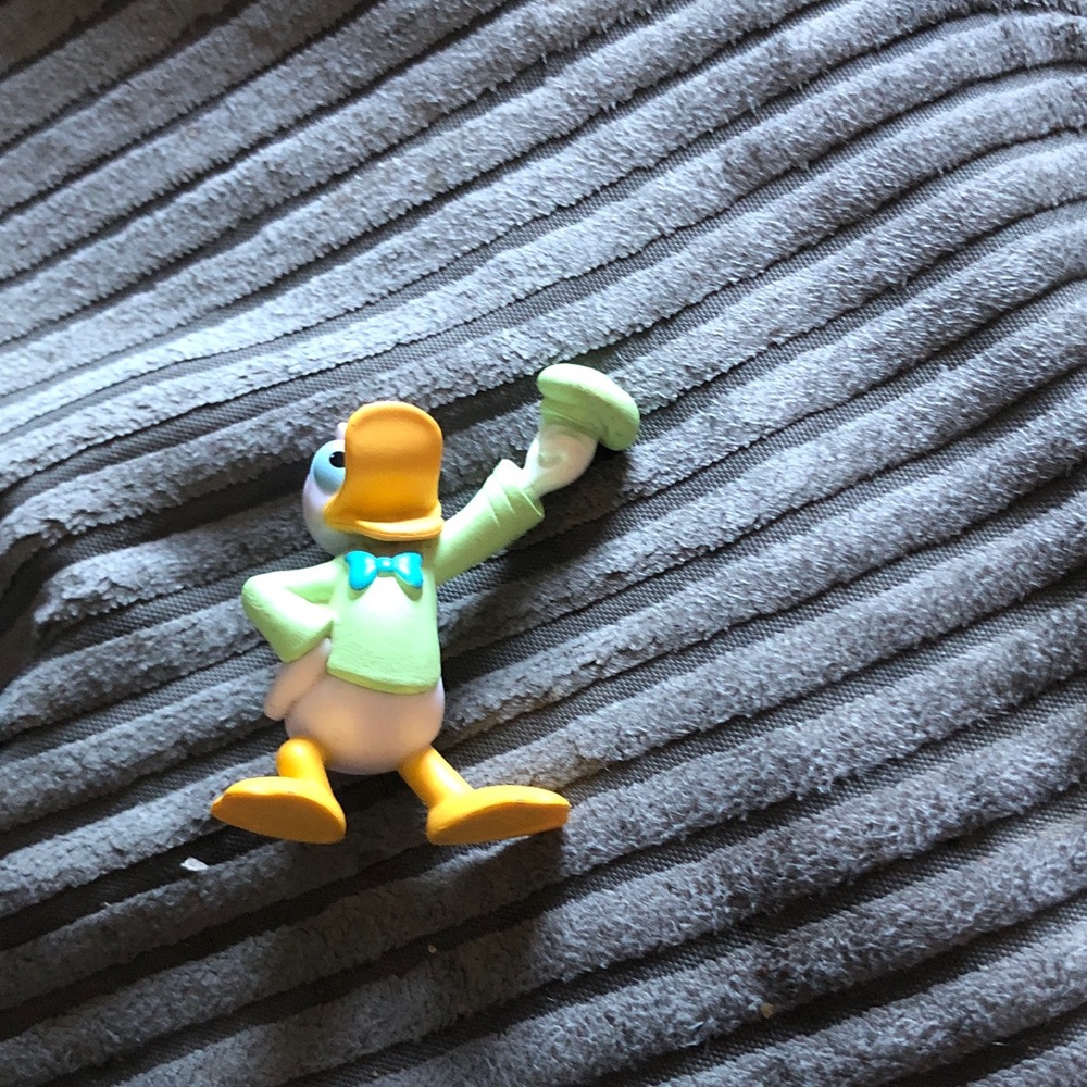 Kids Toy Duck Figurine in Green and Yellow - Cute Collectible